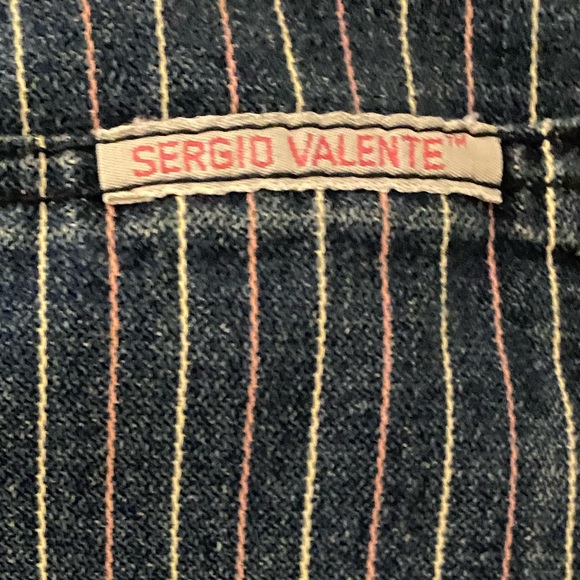Sergio Valente juniors (7) old school color striped blue  jeans - Picture 1 of 9
